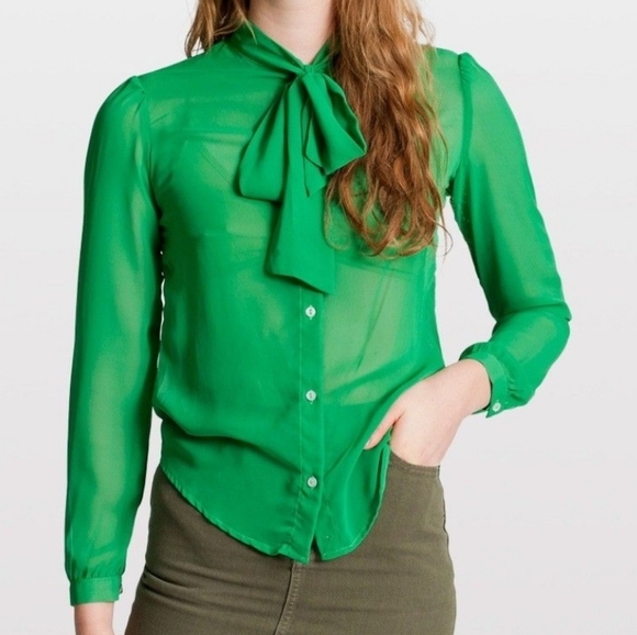 American Apparel Tops - American Apparel Chiffon Blouse size L